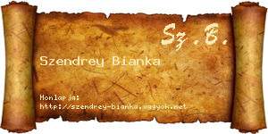 Szendrey Bianka névjegykártya